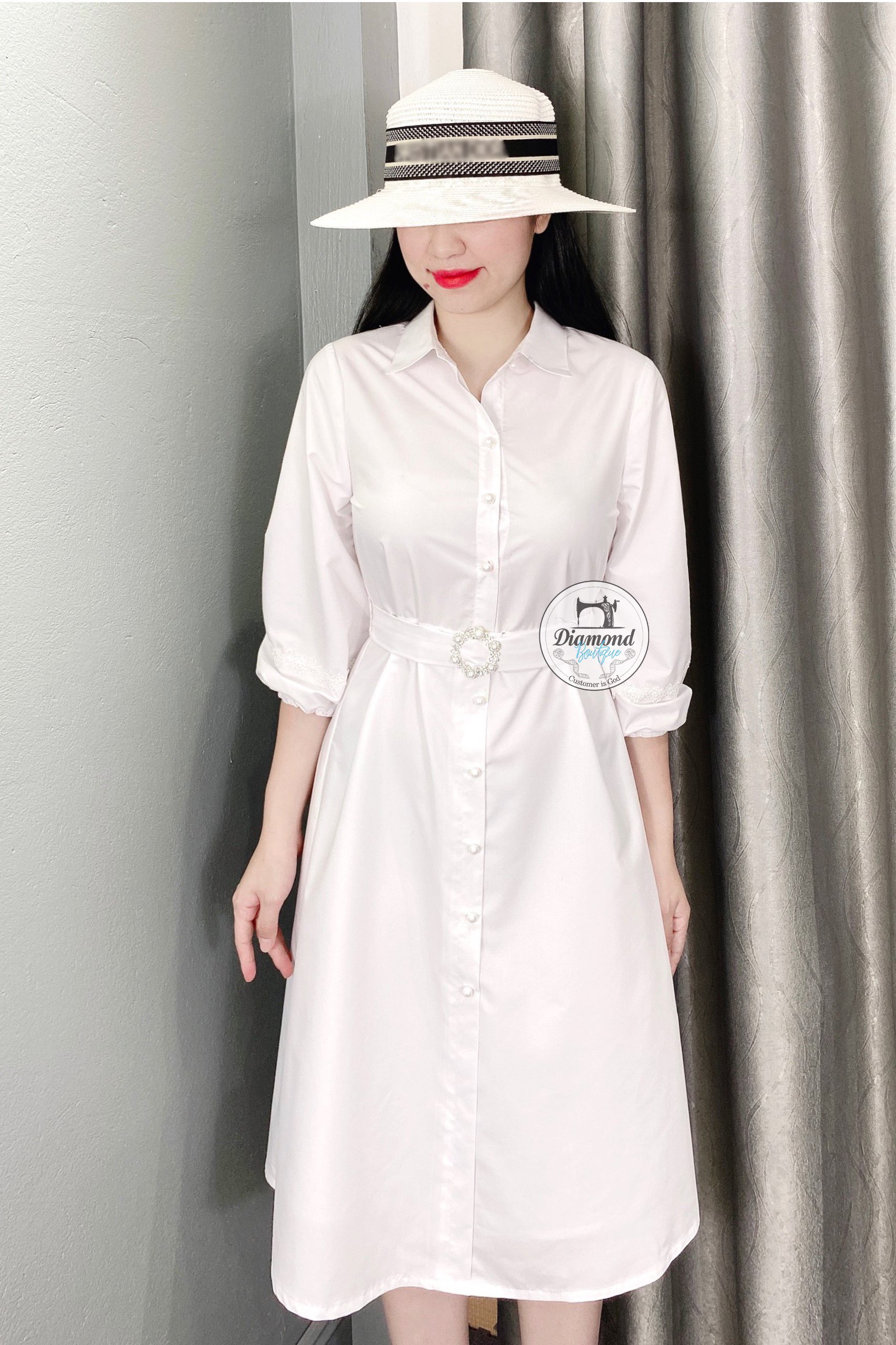 Váy cổ đức chất nhung tăm dáng suông  Shopee Việt Nam